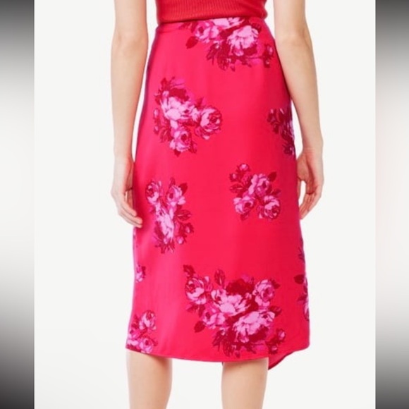 Floral faux wrap high waisted midi skirt - Picture 3 of 7